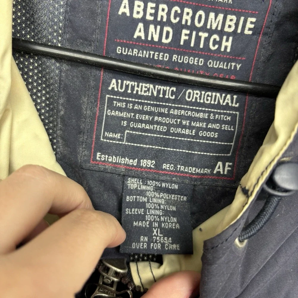 Vintage Abercrombie Fitch Jacket Mens XL Anorak Pullover Fleece Lined 90s y2k